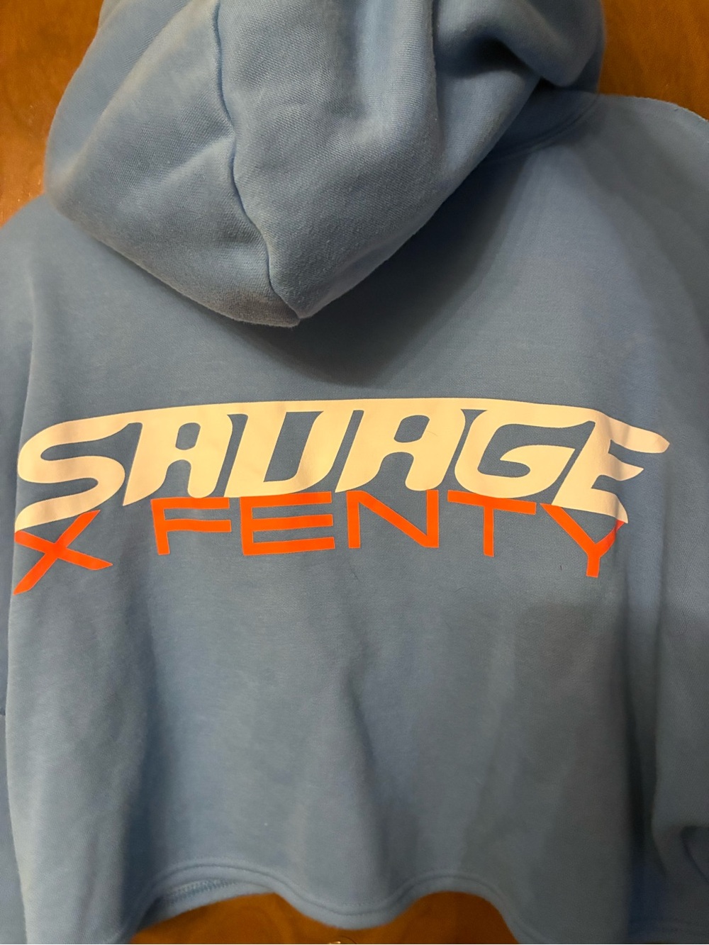 Savage X Fenty Light Blue Hoodie with Embroidered Patch - Picture 5 of 8